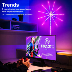 [COMPRE 1 LEVE 2] Fita de Luz Fireworks RGB — Atmosfera de Natal, Festas e Parede com Efeito Musical